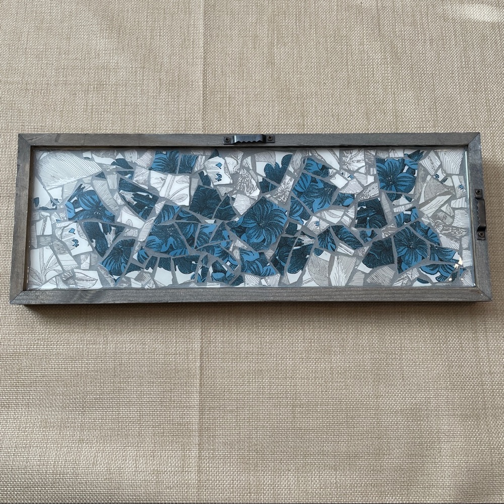 Heat Resistant Resin Mosaic Coffee Table Tray 15"x5.5"